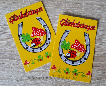 Universalkarte Glücksbringer gelb 50 Stk. Hochformat